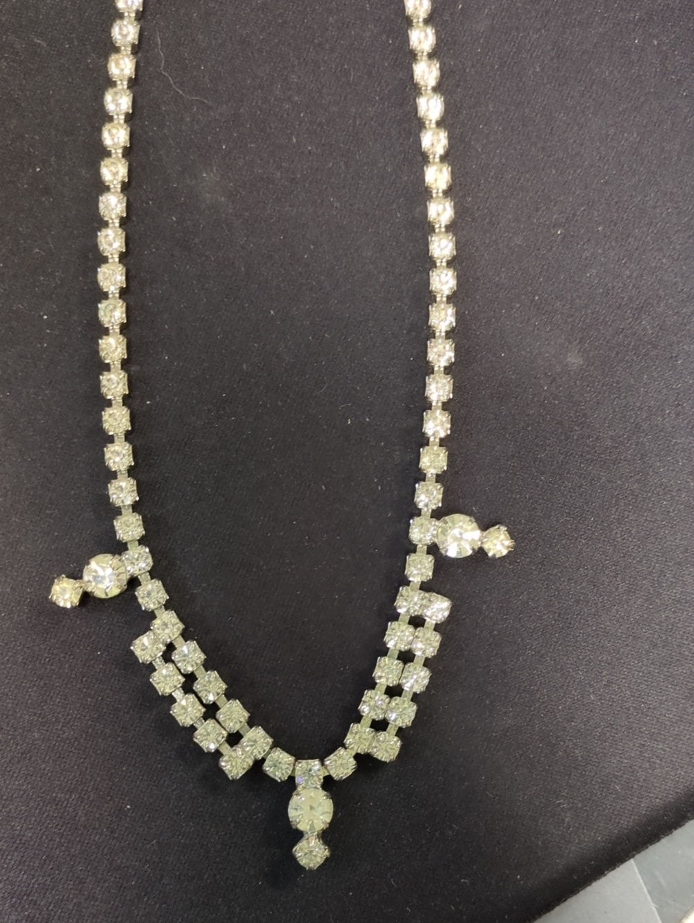Crystal Pavé Drop Necklace - Silver Tone